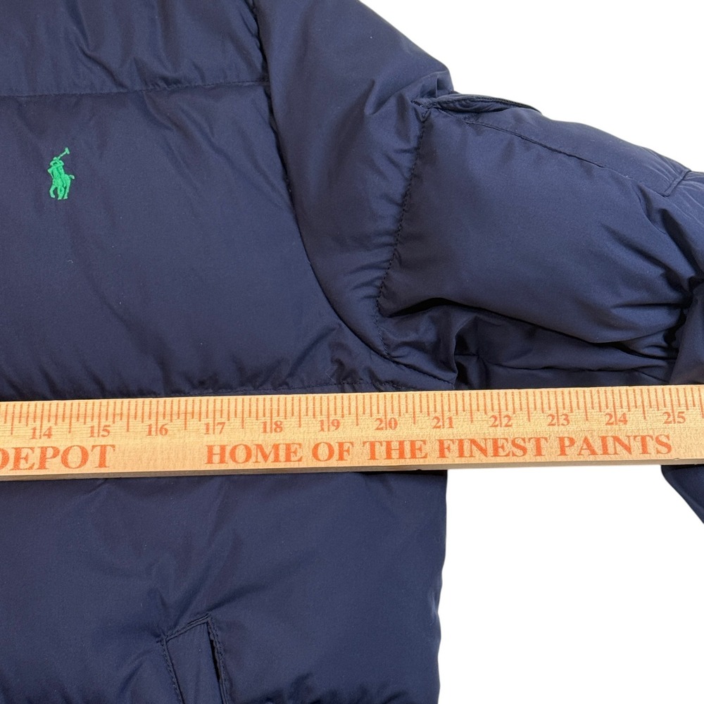 Polo Ralph Lauren Down Puffer Hooded Jacket Youth XL 18-20 Navy Blue Quilted - Picture 6 of 13